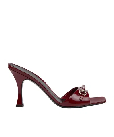 Gucci Women's Slide Sandal With Horsebit In Burgundy