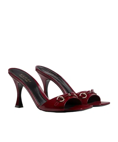 Gucci Women's Slide Sandal With Horsebit In Burgundy