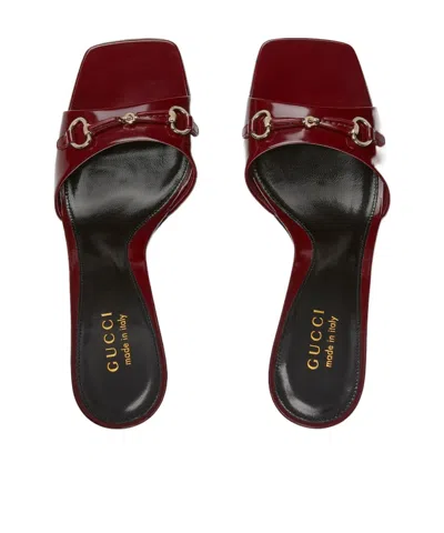 Gucci Women's Slide Sandal With Horsebit In Burgundy