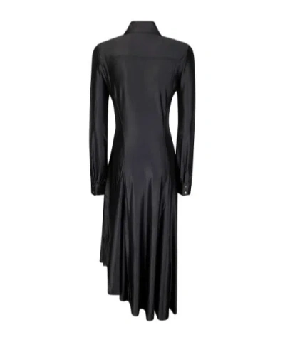 Rabanne Stretch Viscose Draped Midi Dress In Black