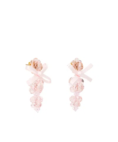 Simone Rocha Petite Bow Cluster Earrings In Pink