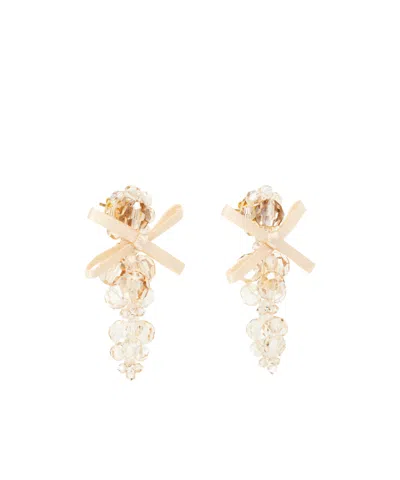 Simone Rocha Petite Bow Cluster Earrings In Gold