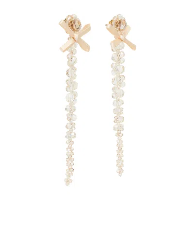 Simone Rocha Bow-detail Embellished Earrings In Gold