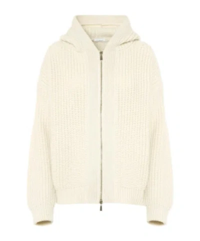 Malo Hooded Zip-up Cardigan In Neutral