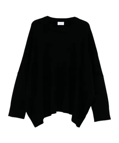 Malo Crew-neck Long-sleeved Top In Black