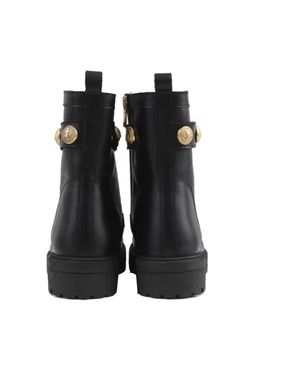 Balmain Medallion Strap Boots In Animal Print