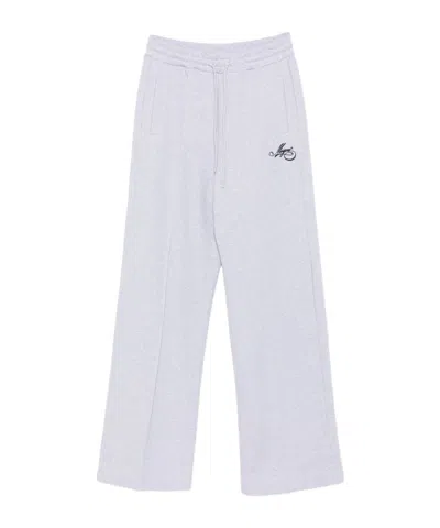 Msgm Logo Embroidered Joggers In White