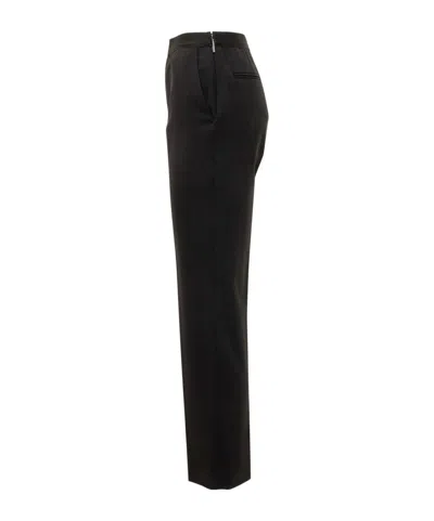 Msgm Logo-waistband Trousers In Black