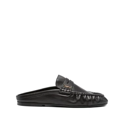 Saint Laurent Slingback Mules In Black