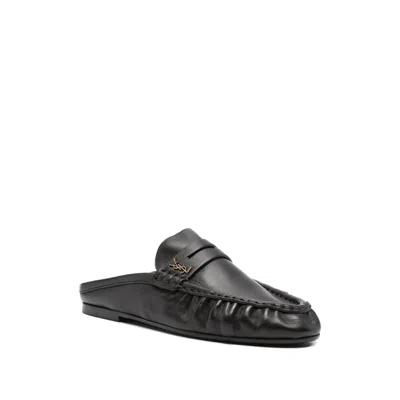 Saint Laurent Slingback Mules In Black