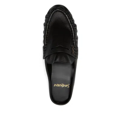 Saint Laurent Slingback Mules In Black