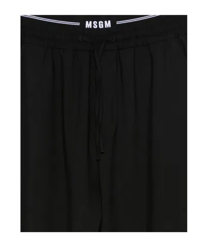 Msgm Drawstring Pants In Animal Print
