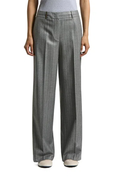 Peserico Stripe-pattern Trousers In Gray