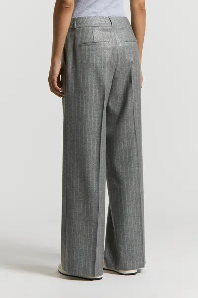 Peserico Stripe-pattern Trousers In Gray