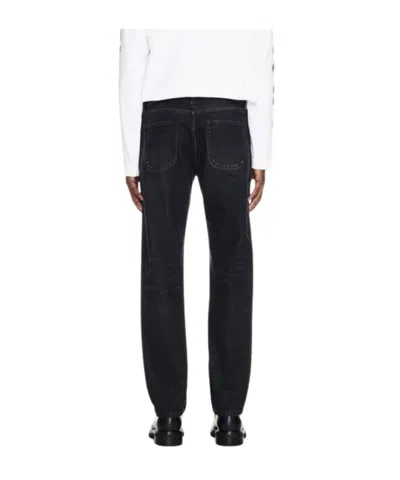 Off-white Straight Trousers With Five-pocket And Loops In Black