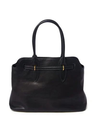 Miu Miu Logo Tote Bag In Black