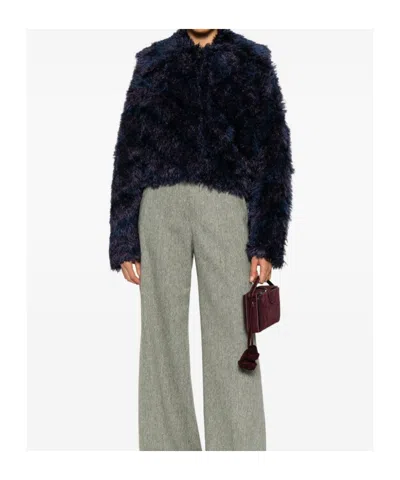 Dries Van Noten Terrace Faux Fur Jacket In Purple