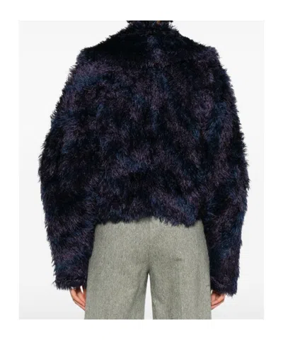 Dries Van Noten Terrace Faux Fur Jacket In Purple
