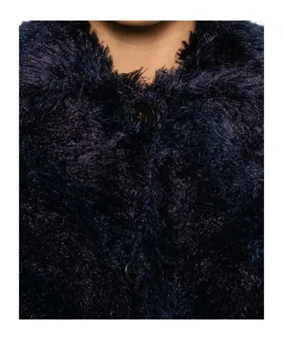 Dries Van Noten Terrace Faux Fur Jacket In Purple