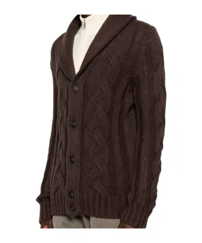 Barba Napoli Cable-knit Cardigan In Brown