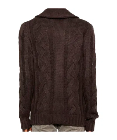 Barba Napoli Cable-knit Cardigan In Brown