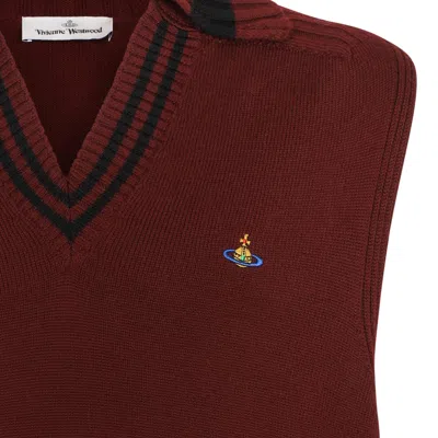 Vivienne Westwood Striped Sleeveless Jacket In Brown