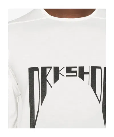 Rick Owens Drkshdw Graphic Long Sleeve Crew Neck T-shirt In White