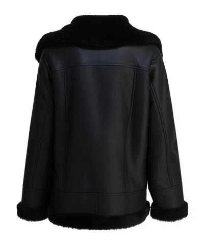 Blancha Shearling-trimmed Jacket In Black