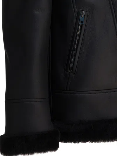 Blancha Shearling-trimmed Jacket In Black