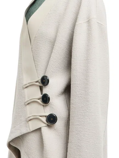 Giorgio Armani Textured Wrap Blazer Featuring Side Tie In Neutral