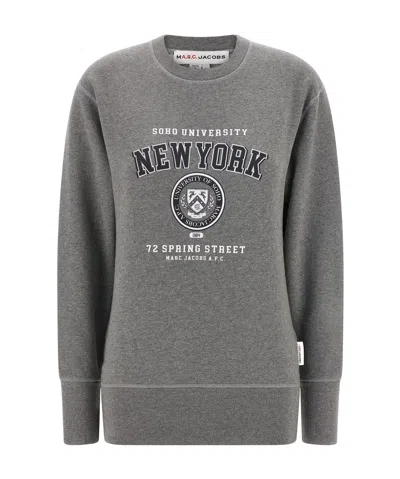 Apc A.p.c. X Marc Jacobs Long-sleeved Crewneck Sweatshirt In Gray