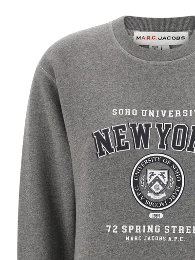 Apc A.p.c. X Marc Jacobs Long-sleeved Crewneck Sweatshirt In Gray