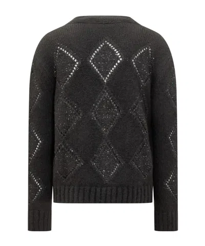 A Paper Kid Pailletes Cardigan In Black