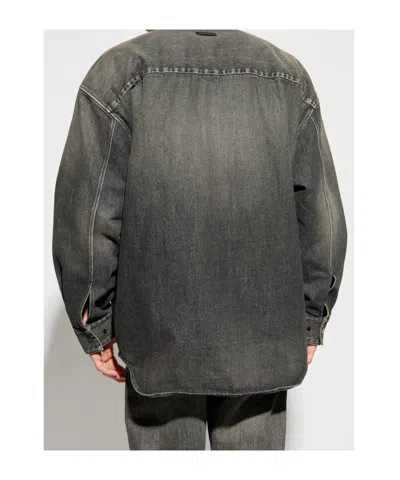 Fear Of God Long Sleeved Denim Overshirt In Black