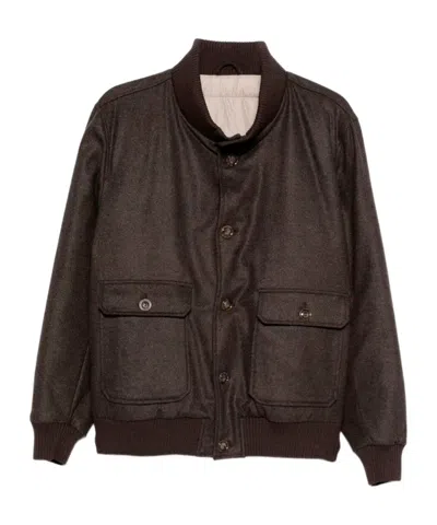 Barba Napoli Vermont Bomber Jacket In Brown