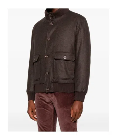 Barba Napoli Vermont Bomber Jacket In Brown