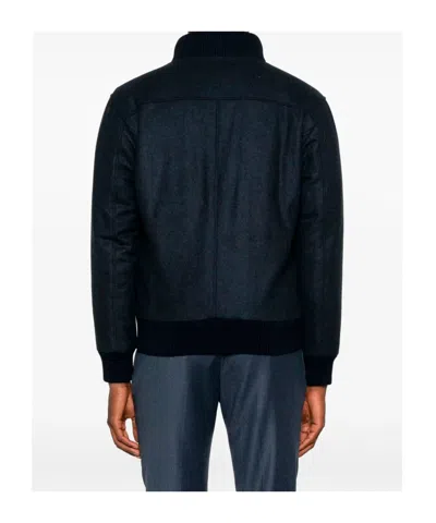 Barba Napoli Cashmere Bomber Jacket In Blue