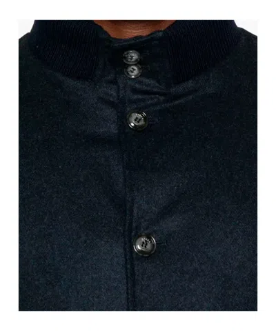 Barba Napoli Cashmere Bomber Jacket In Blue