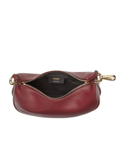 Fendi Graphy Mini Burgundy Leather Mini-bag In Red