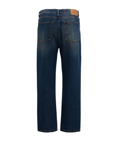 Msgm Logo-patch Jeans In Blue