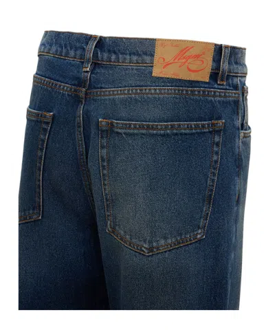 Msgm Logo-patch Jeans In Blue