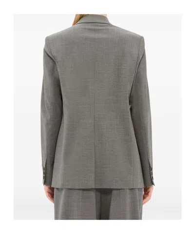 Msgm Single-breasted Blazer In Gray