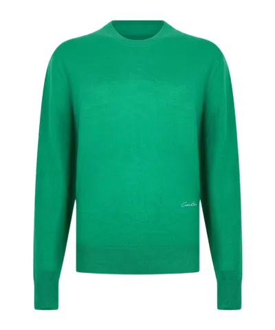 Calvin Klein Logo-detail Sweater In Green