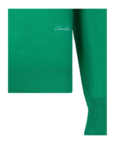 Calvin Klein Logo-detail Sweater In Green
