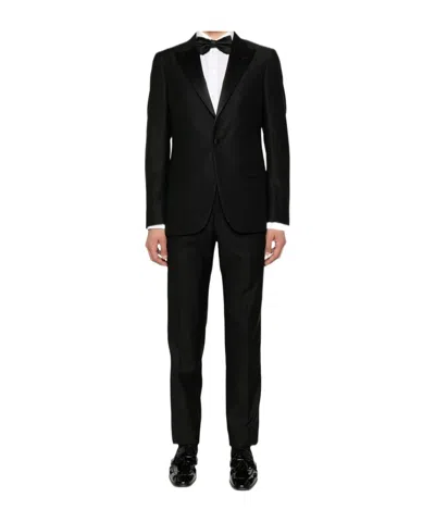 Boglioli Tailored Blazer Peak Lapels In Black