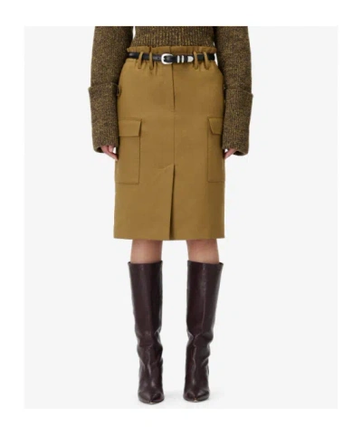 Iro Carrie Pocket Midi Skirt In Gold
