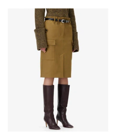Iro Carrie Pocket Midi Skirt In Gold