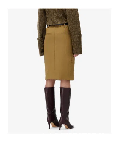 Iro Carrie Pocket Midi Skirt In Gold