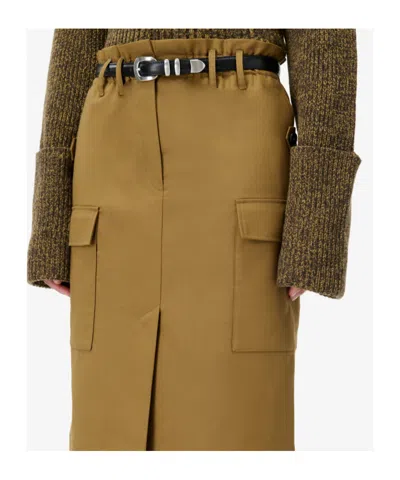 Iro Carrie Pocket Midi Skirt In Gold