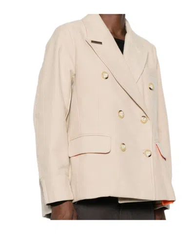 Front Street 8 Cotton Double-breasted Jacket In Pink